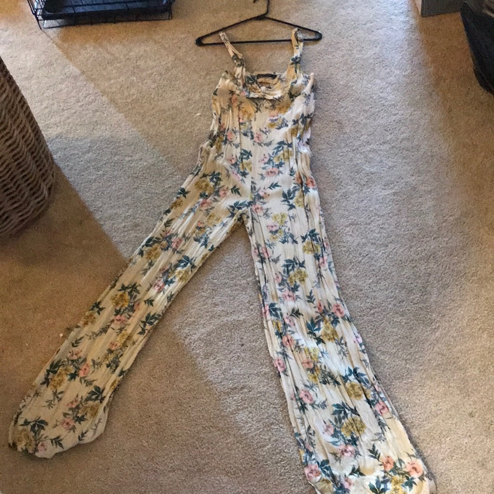 Yellow floral jumpsuit